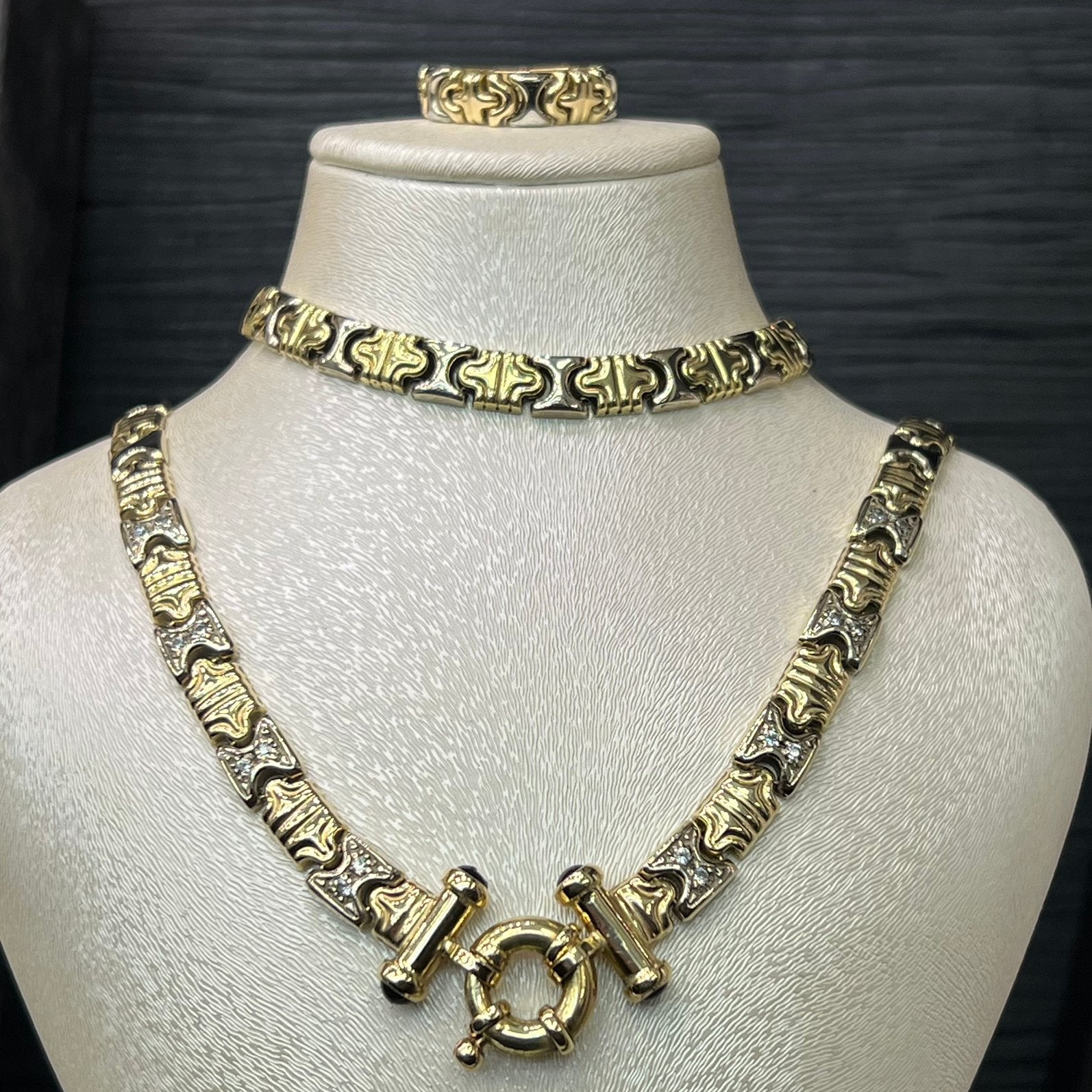 14 karaat gouden set ketting armband ring bvlgari, Sieraden, Tassen en Uiterlijk, Kettingen, Ophalen of Verzenden, Nieuw, Goud
