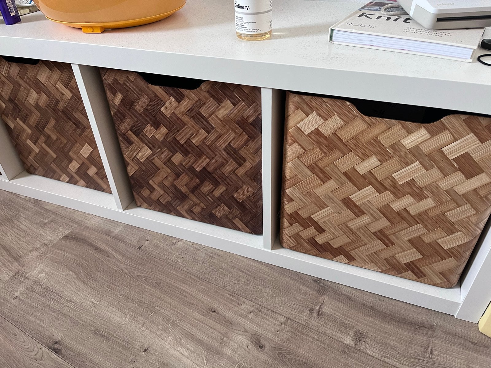 3 bamboo manden kallax, Ophalen, Hout, Gebruikt, Landelijk