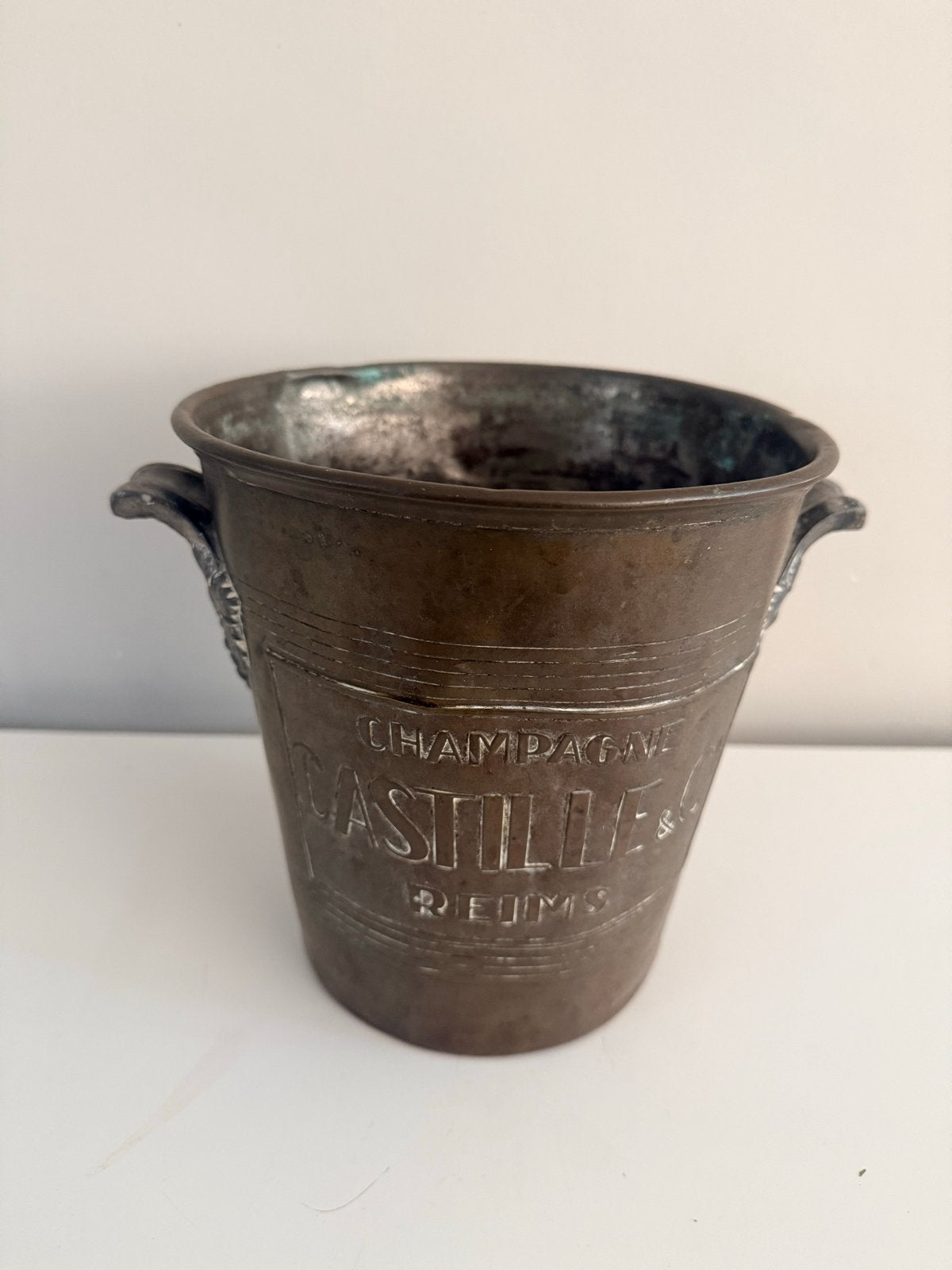 Antieke Champagnekoeler "Castille & Co Reims" - Brons, Verzamelen, Verzenden, Gebruikt, Frankrijk, Champagne