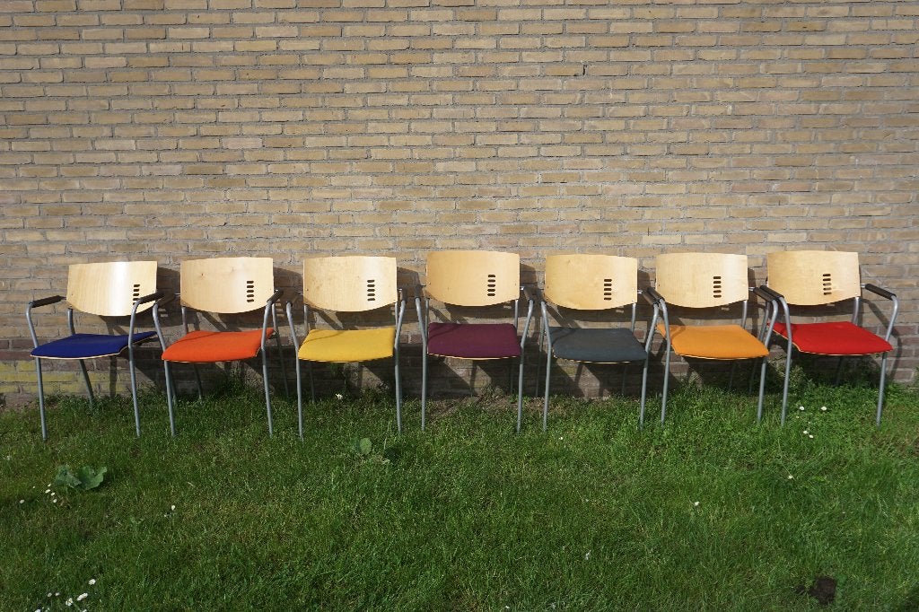 Partij stoelen stapelbare kantoorstoelen vergaderstoelen, Huis en Inrichting, Stoelen, Gebruikt, Overige kleuren, Ophalen of Verzenden