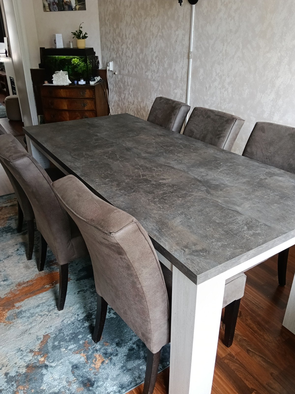 Betonlook eettafel, Ophalen, Overige materialen, 200 cm of meer, 50 tot 100 cm