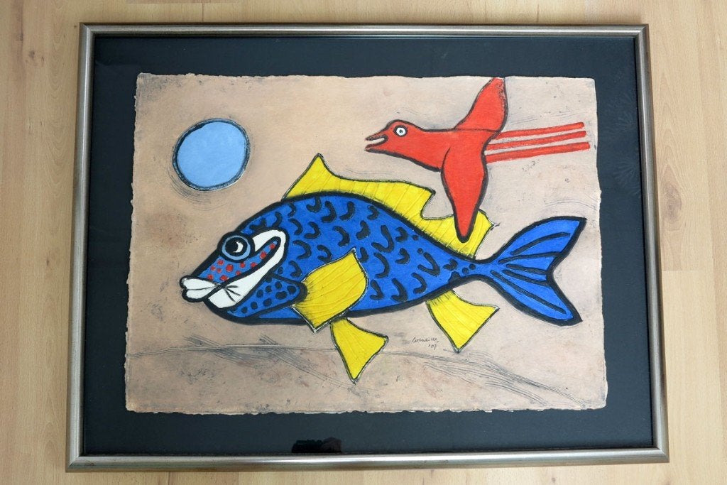 Corneille Aquagravure - 'Chanson d'Amour' uit 2007, Ophalen, Dieren en Natuur, Zeefdruk, Gesigneerd