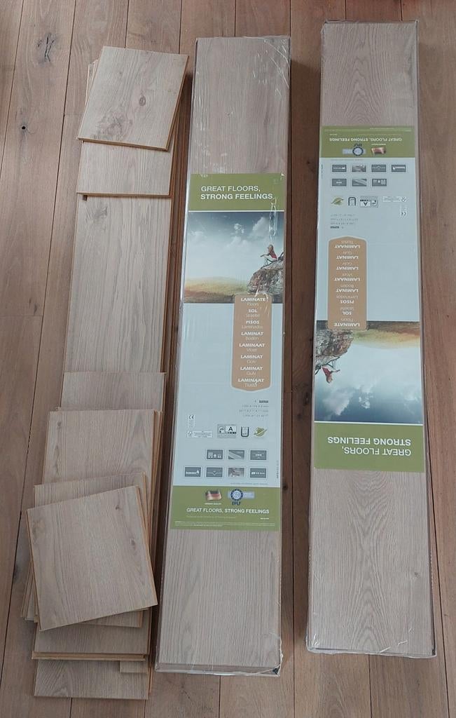 Nieuw laminaat, ruim 4m2, in verpakking, Doe-het-zelf en Verbouw, Vloerdelen en Plavuizen, Ophalen, 50 tot 150 cm, Nieuw, Minder dan 5 m²
