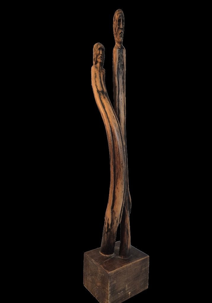 Schitterend vintage houtsnij werk Pedro Miranda design., Ophalen of Verzenden, Gebruikt, Hout