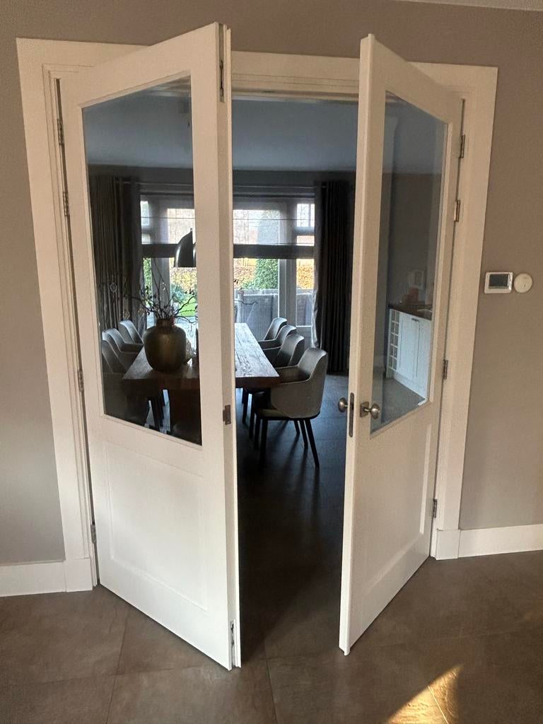 Massieve ensuite deuren met facet glas, Ophalen, Binnendeur, 120 cm of meer, 215 cm of meer