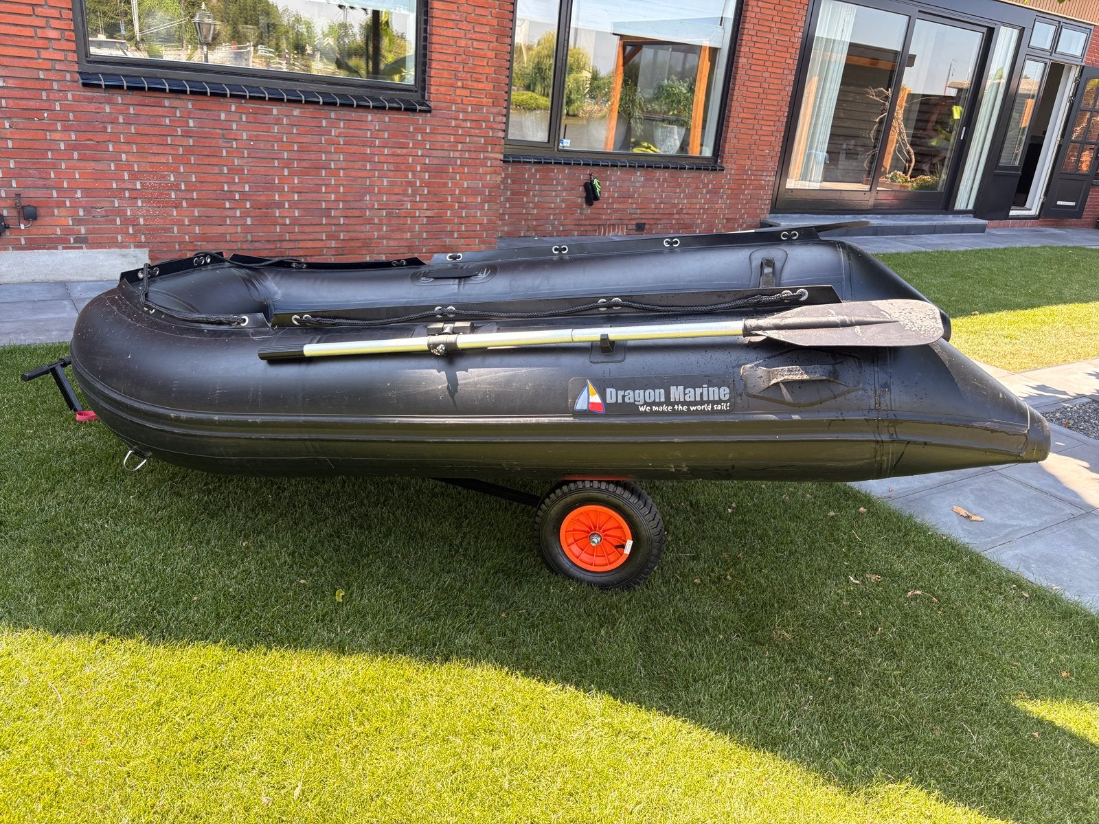 Opblaasboot/rubberboot / rib trailer  3.5 PK buitenboordmot, Overige materialen, Ophalen, Overige merken, Gebruikt