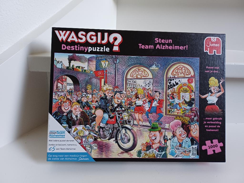 WASGIJ PUZZEL DESTINY 81960 1000 ST. Z.G.A.N 1X GELEGD, Ophalen of Verzenden, 500 t/m 1500 stukjes, Zo goed als nieuw, Legpuzzel
