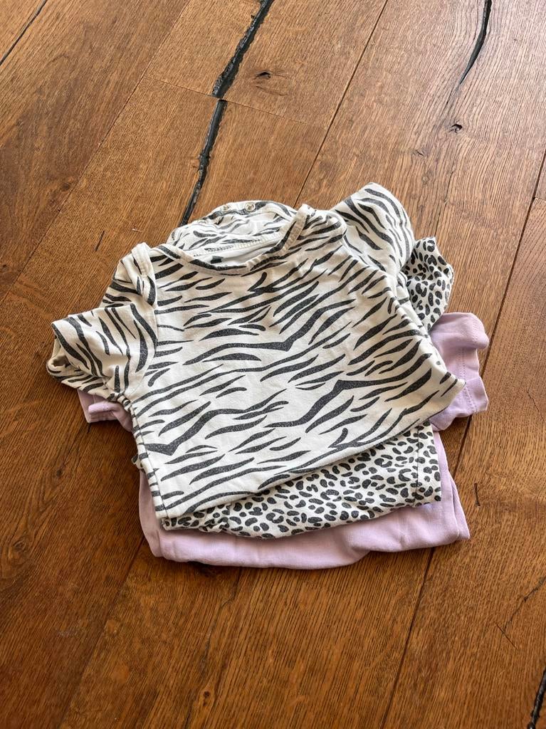 Set van 3 rompertjes, zebra en luipaard print, maat 86/92, Ophalen of Verzenden, Gebruikt, Jongetje of Meisje, Nacht- of Onderkleding