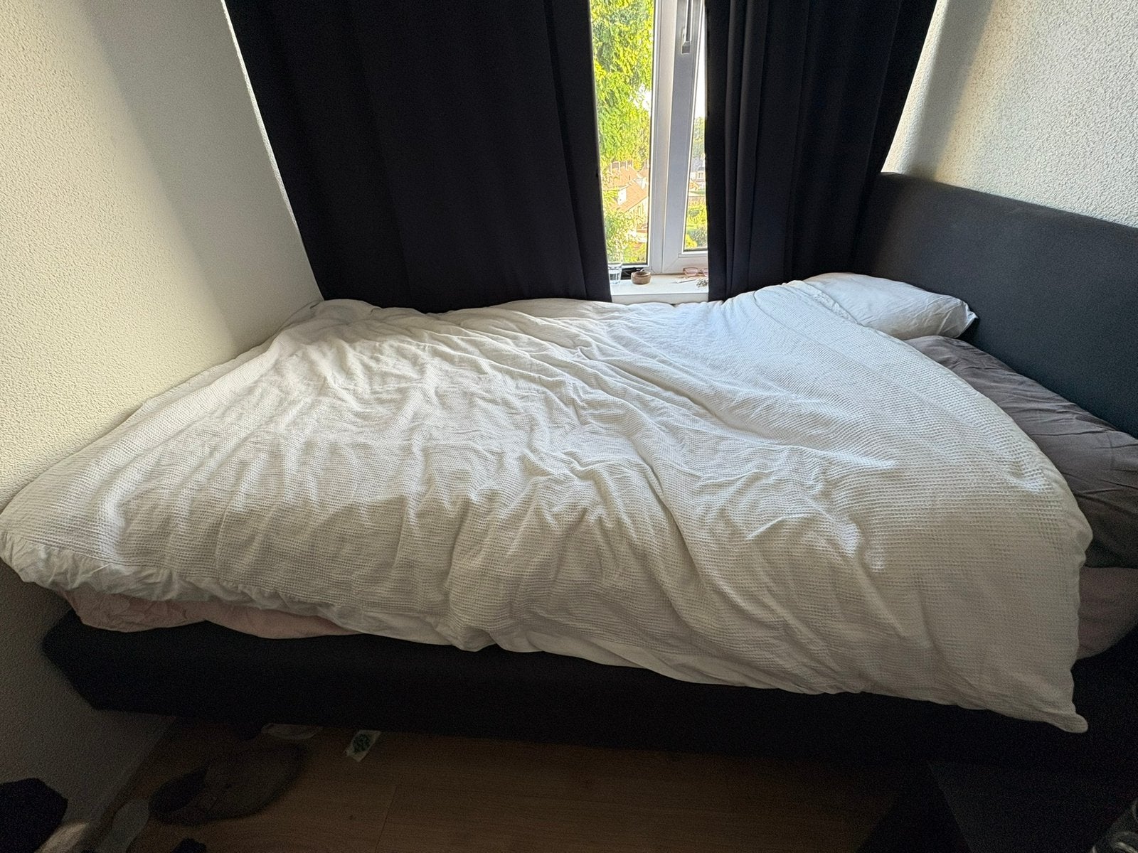 Comfortabel twijfelaar boxspring met matras, Ophalen, Gebruikt, Twijfelaar, 120 cm