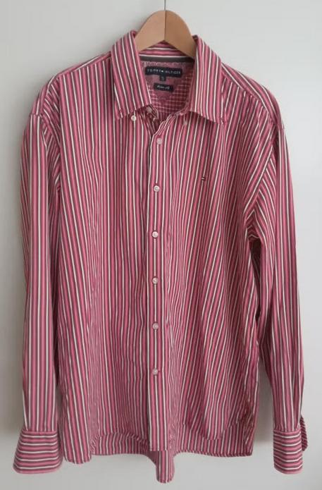 Tommy Hilfiger roze strepen overhemd, maat XL, Oosterveldweg 15, 7274 DZ, Verzenden, Tommy Hilfiger, Nieuw