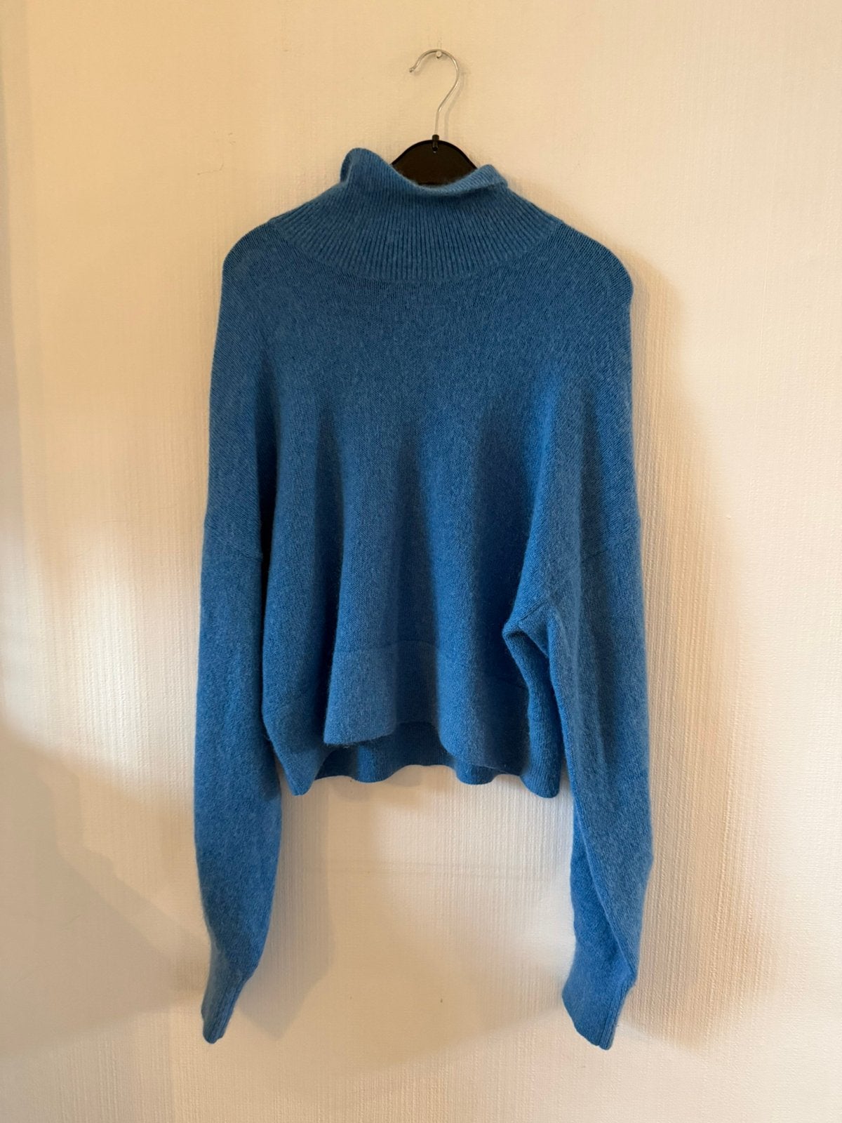H&M blauw gebreide trui coltrui Maat 36, Kleding | Dames, Ophalen of Verzenden, Gedragen, Maat 36 (S), Blauw