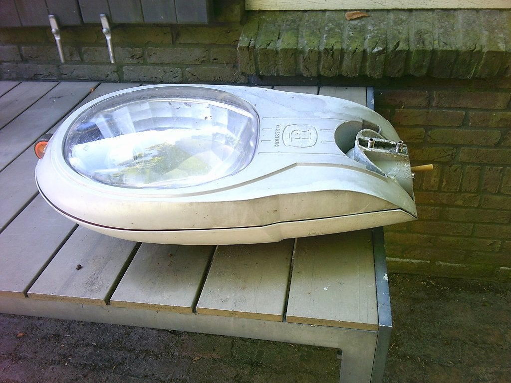 Lantaarnpaal Armatuur 70x35x30cm incl. lamp asgat=8cm, Tuin en Terras, Gebruikt, Staande lamp, Aluminium, Ophalen of Verzenden