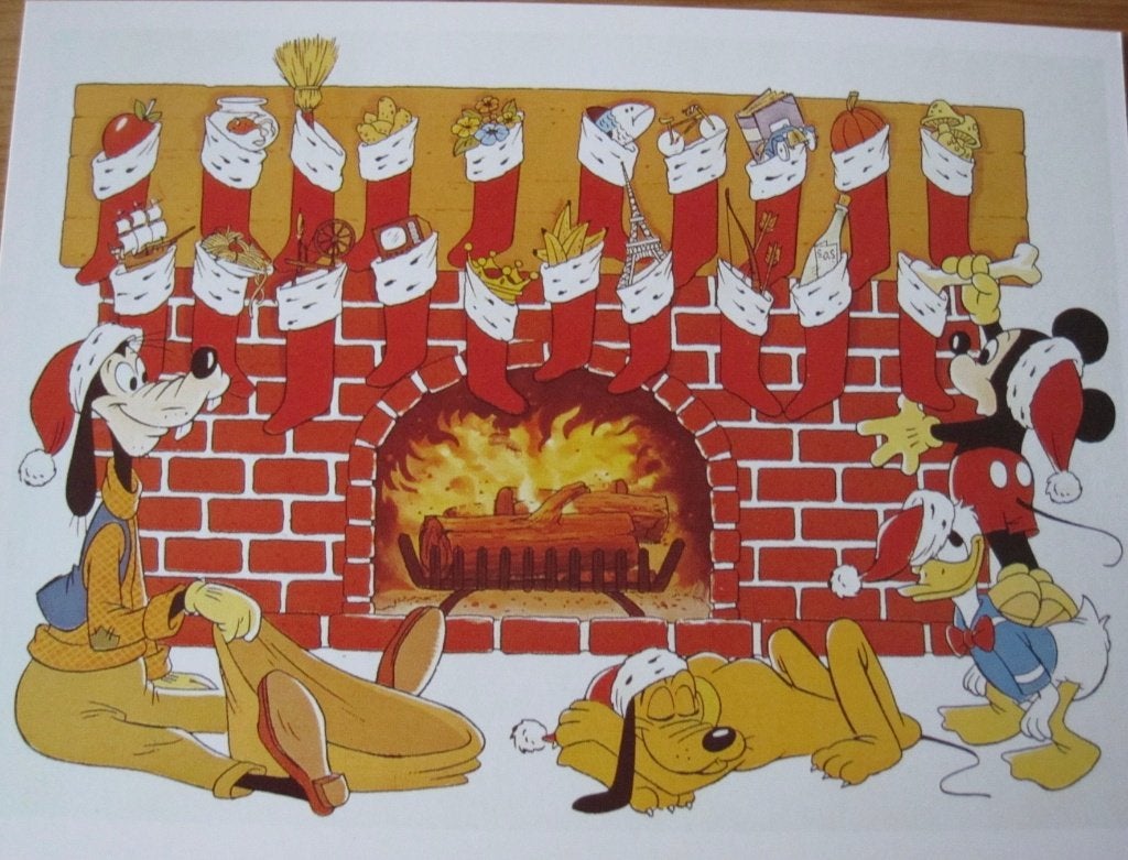 Kerst - Disney - Sokken boven de schoorsteen met Goofy-nieuw, Verzamelen, Verzenden, 1980 tot heden, Ongelopen, Overige thema's