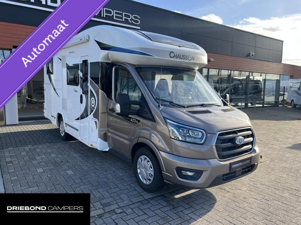 Chausson 627GA Premium 170PK Automaat Enkele Bedden Hefbed 2, Caravans en Kamperen, Campers, Automaat, Airconditioning, Airbags
