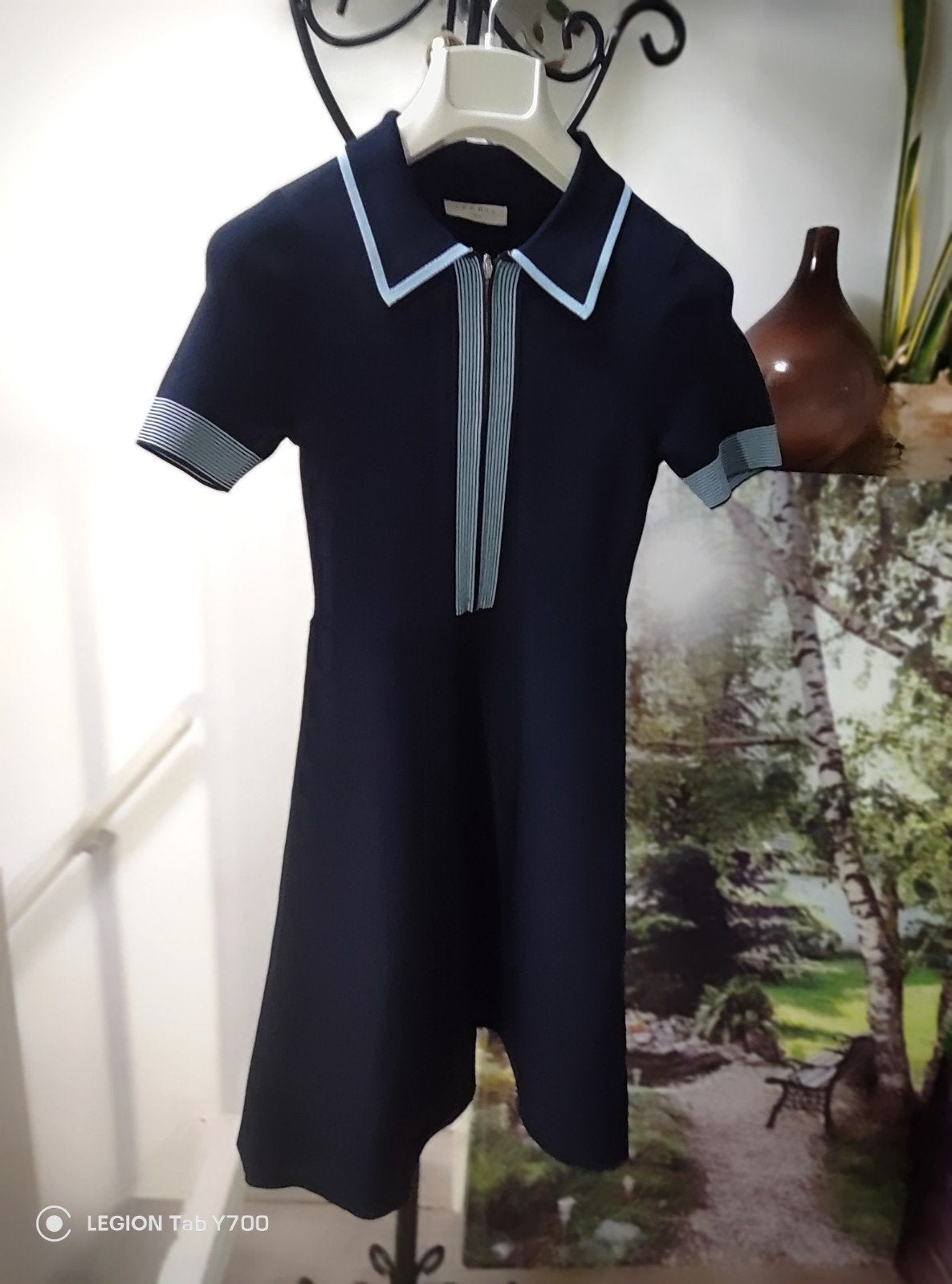 Sandro Paris Jurk met rits en kraag - Maat 36 (S), Kleding | Dames, Blauw, Sandro, Nieuw, Ophalen of Verzenden