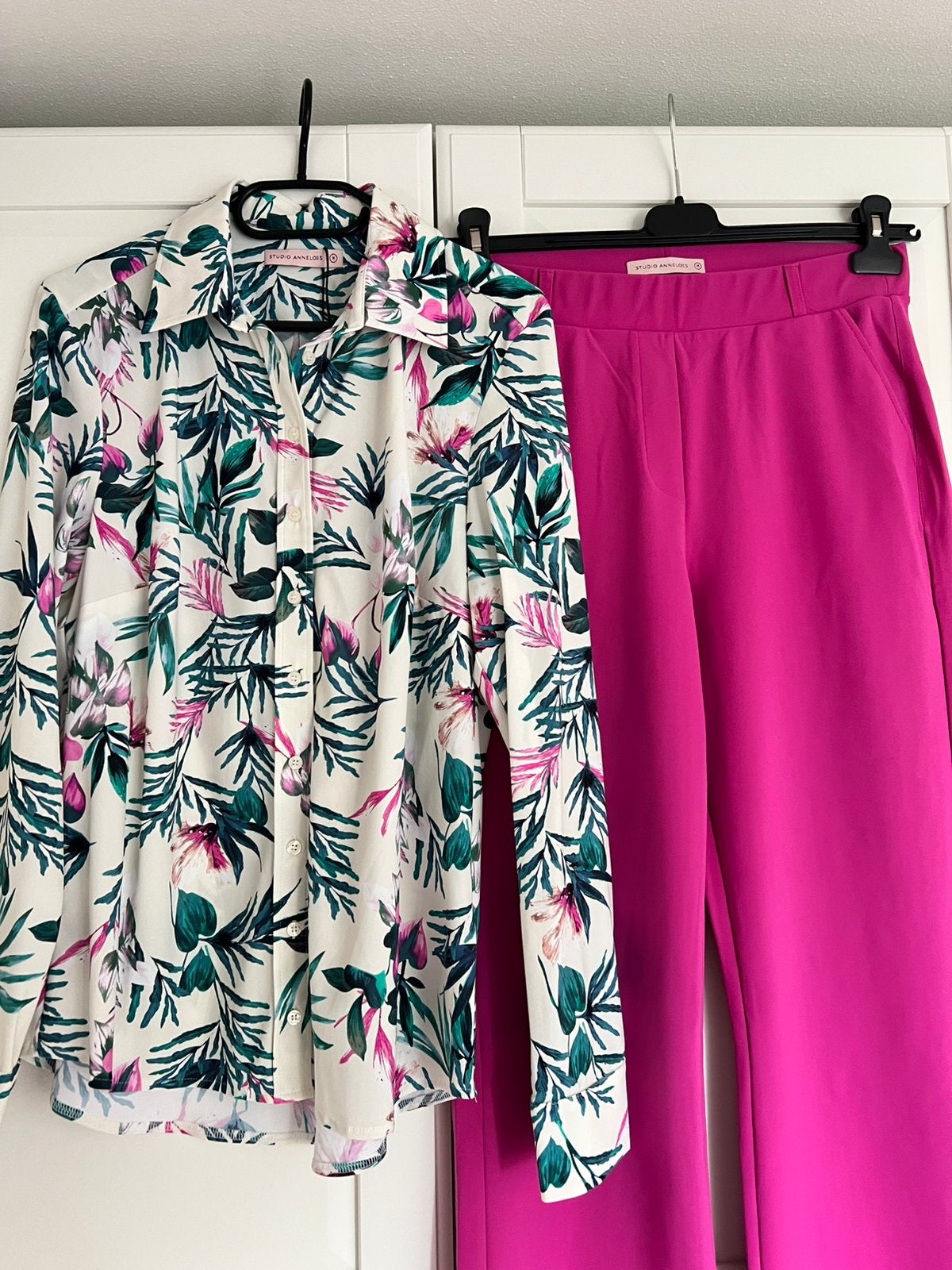 Studio anneloes bobby floral blouse M & flair broek fuchsia, Maat 38/40 (M), Ophalen of Verzenden, X, X