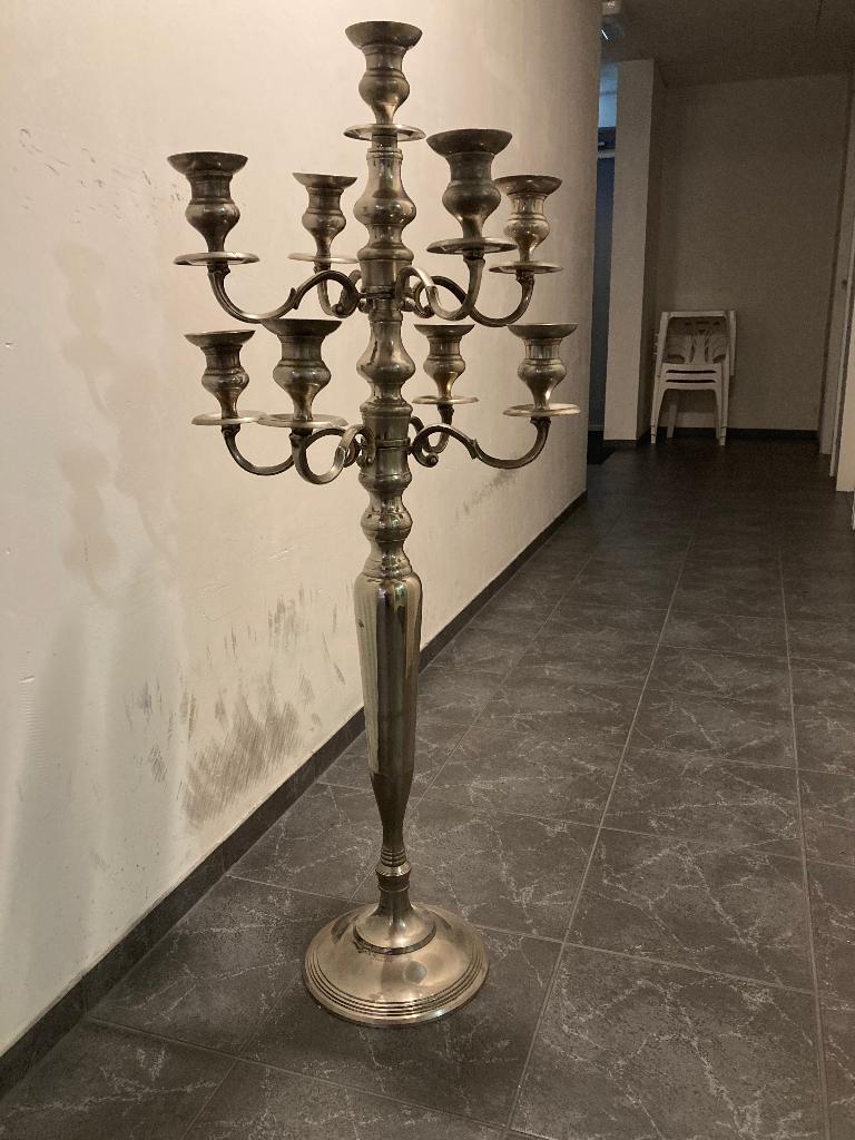 Zeer grote en zware zilveren kandelaar, Ophalen of Verzenden, Zilver
