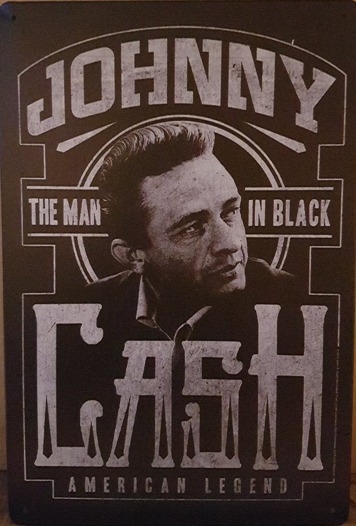 Johnny Cash man in black reclamebord van metaal wandbord, Info@deconoord.nl, Deco Noord, Nieuw, Ophalen of Verzenden