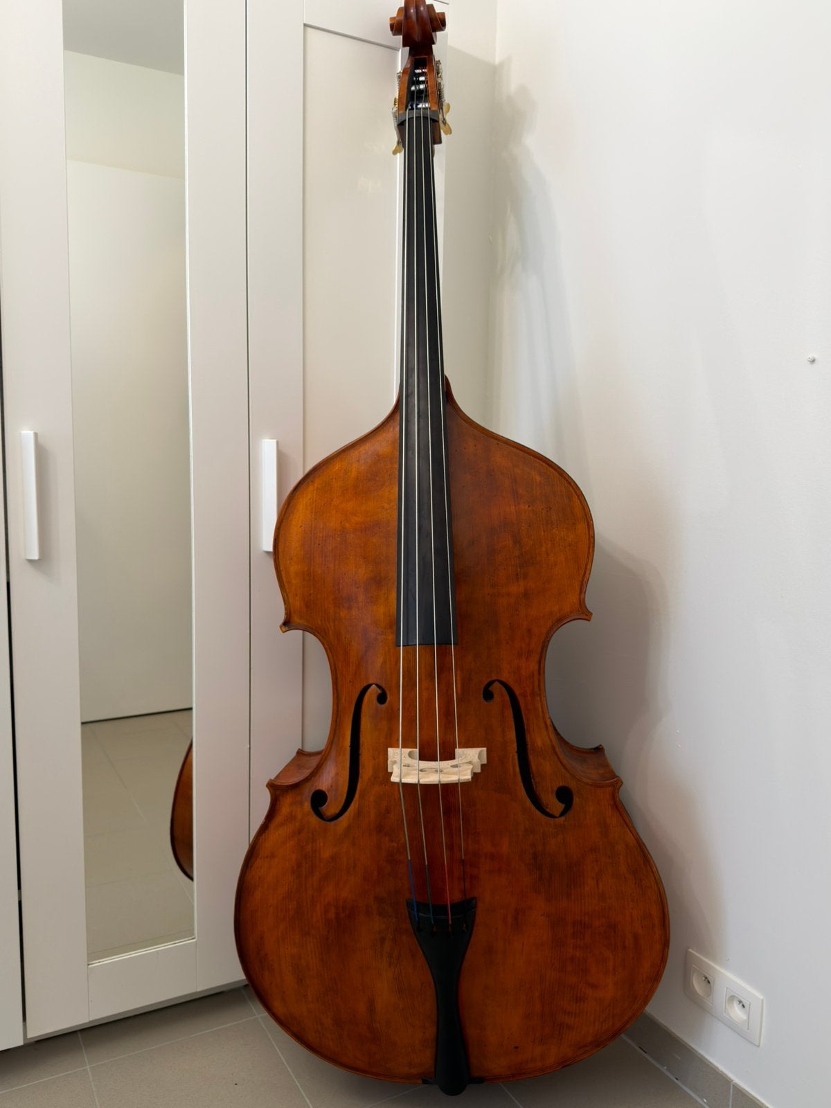 Handgemaakte Massief houte 3/4 contrabas, Muziek en Instrumenten, Strijkinstrumenten | Contrabassen, Ophalen of Verzenden, Zo goed als nieuw