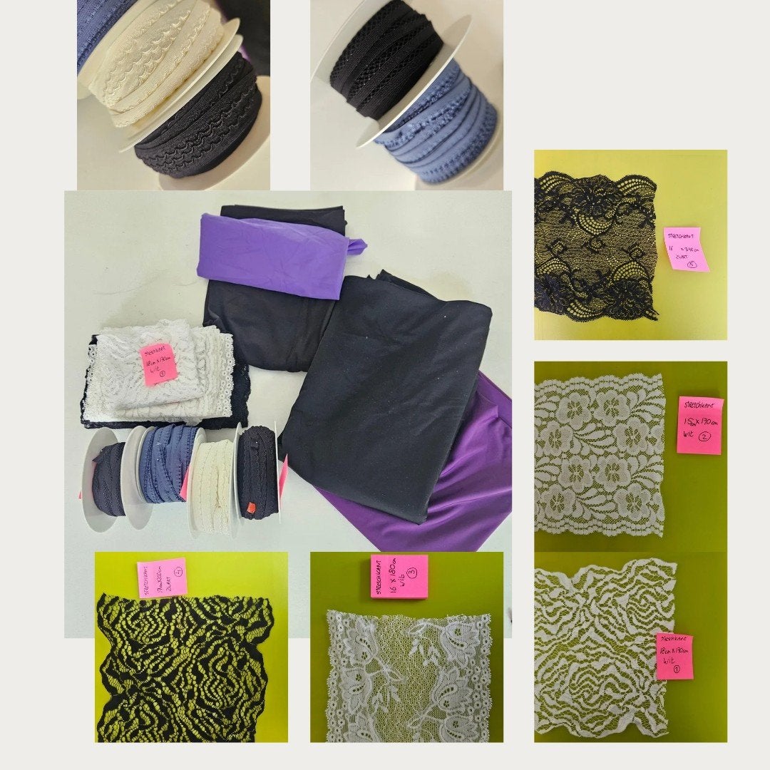 Lingerie Maakpakket: Lycra, Picot Elastiek & Kant, Ophalen of Verzenden, Zo goed als nieuw, Paars, Overige materialen