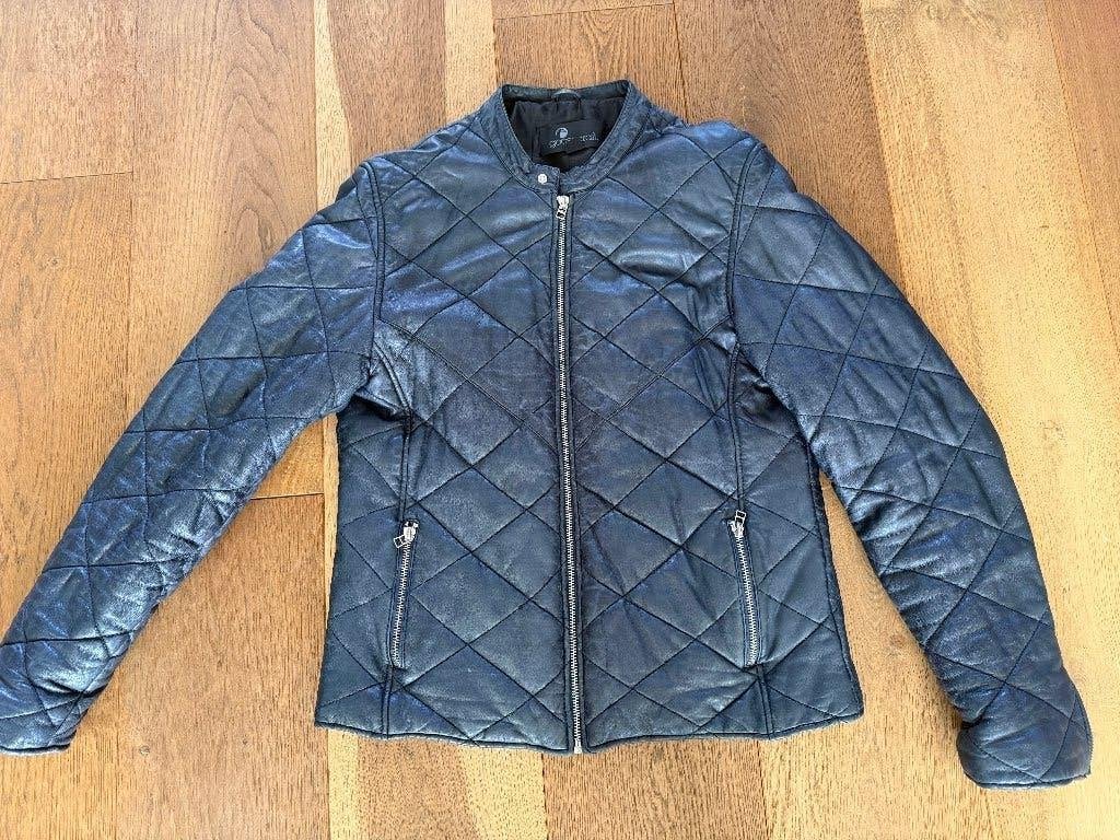 Goosecraft jacket, blauw diamantmotief, Echt Leer ExtraLarge, Kleding | Heren, Maat 52/54 (L), Blauw, Goosecraft, Ophalen of Verzenden