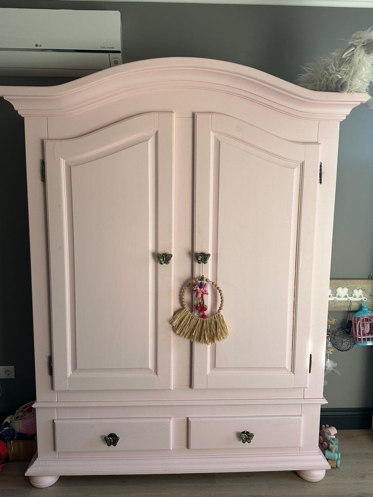 Mooie, antieke, eiken kledingkast te koop, Ophalen, Gebruikt, Kast, 50 tot 70 cm