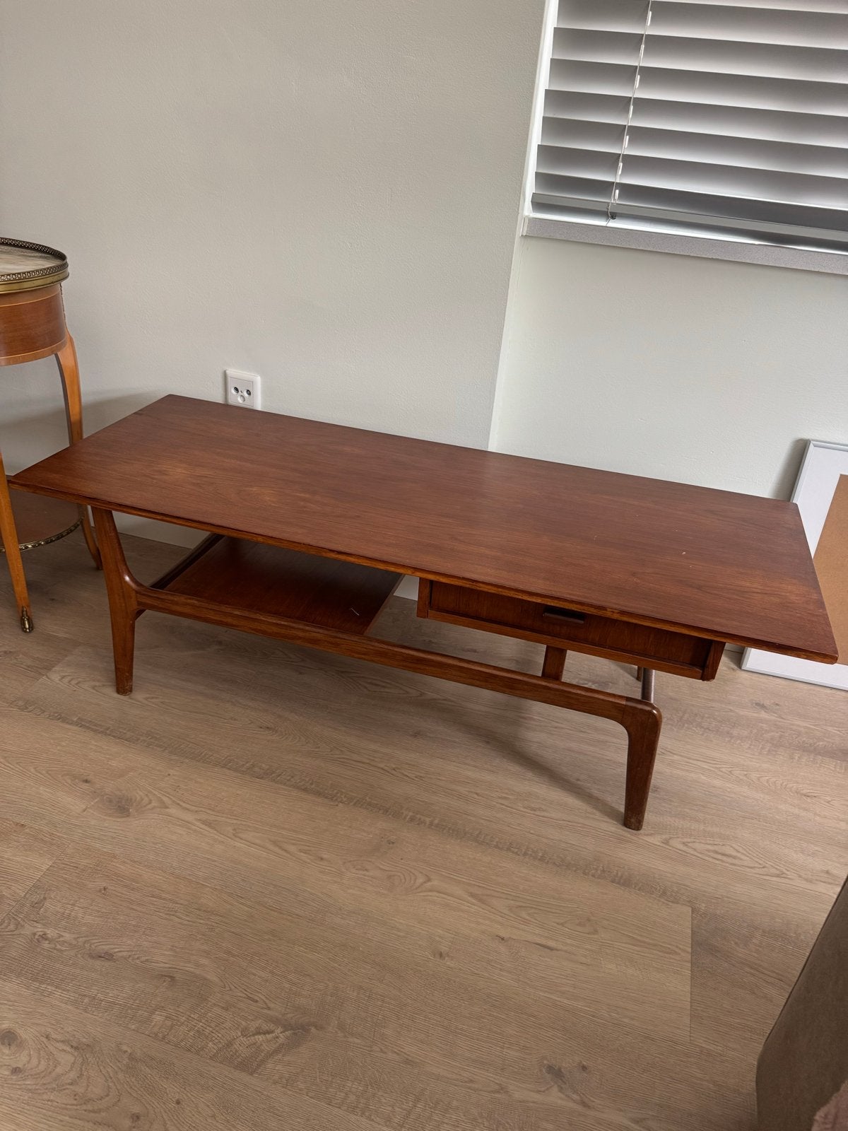 Vintage Teakhouten Salontafel Louis van Teeffelen (nr. 14), Gebruikt, 100 tot 150 cm, Teakhout, 50 tot 100 cm