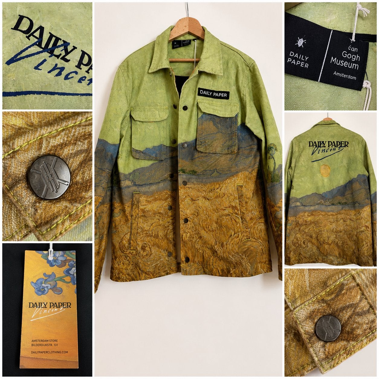 Daily Paper x Van Gogh Museum Vincent Jacket, Kleding | Heren, Jassen | Zomer, Ophalen of Verzenden, Zo goed als nieuw, Overige maten