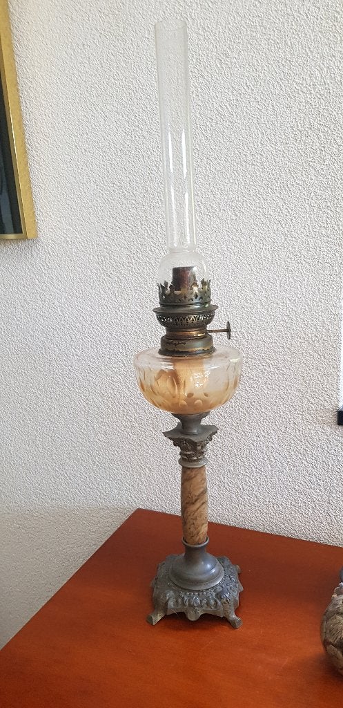 Franse olielamp, Antiek en Kunst, Antiek | Lampen, Ophalen of Verzenden