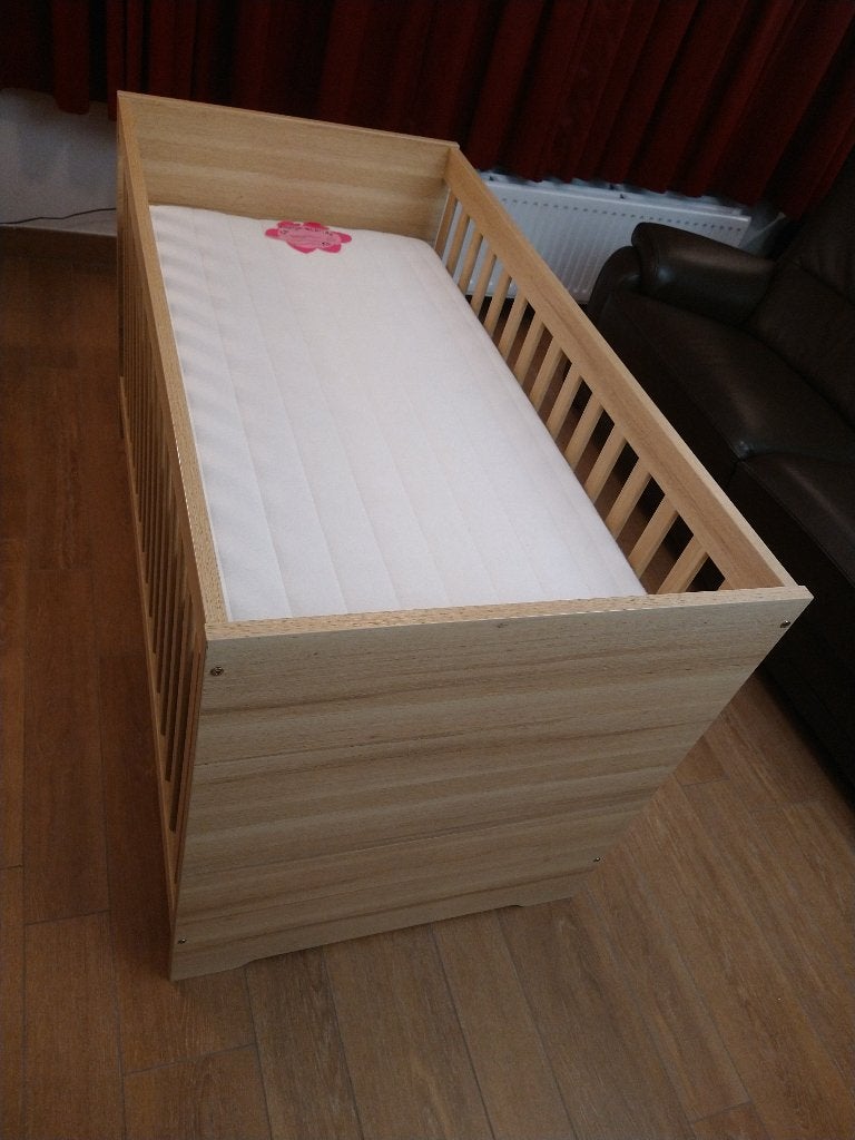 Verstelbaar kinderbed / babybed Oakley 70x140cm, Gebruikt, 70 tot 85 cm, 140 tot 160 cm, Ophalen