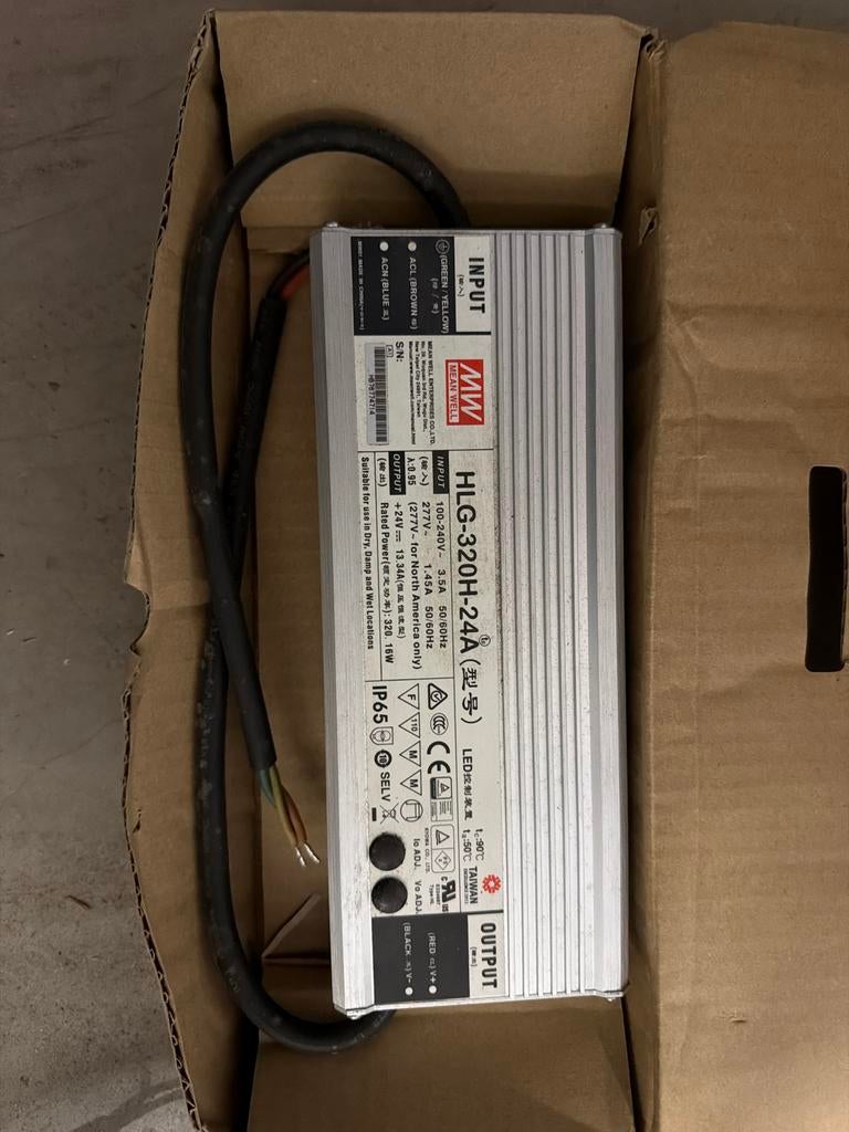 Mean Well HLG-320H-24A LED Driver Voeding IP65, Ophalen of Verzenden, Nieuw, Overige typen