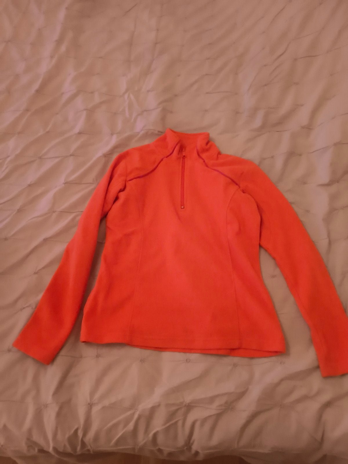 Oranje fleece trui met rits, maat S, Oranje, Ophalen of Verzenden, Onbekend, Lange mouw