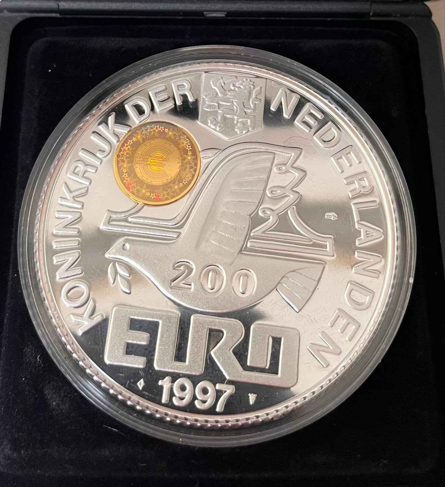 Zilveren 200 Euro munt 1997 - Amsterdam (5 Troy Ounce), Postzegels en Munten, Munten | Nederland, Koningin Beatrix, Zilver, Euro's