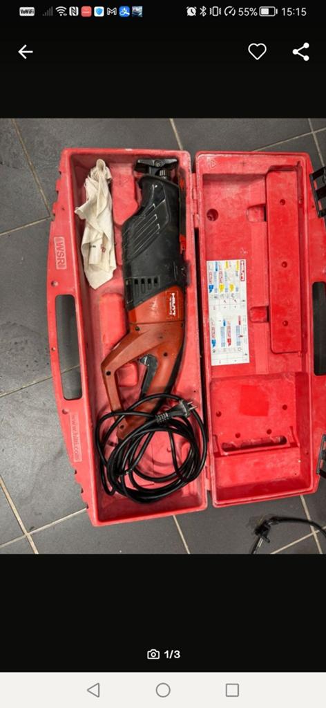 Hilti WSR 1200PE koffer, Ophalen of Verzenden, Gebruikt, 600 watt of meer, Overige typen