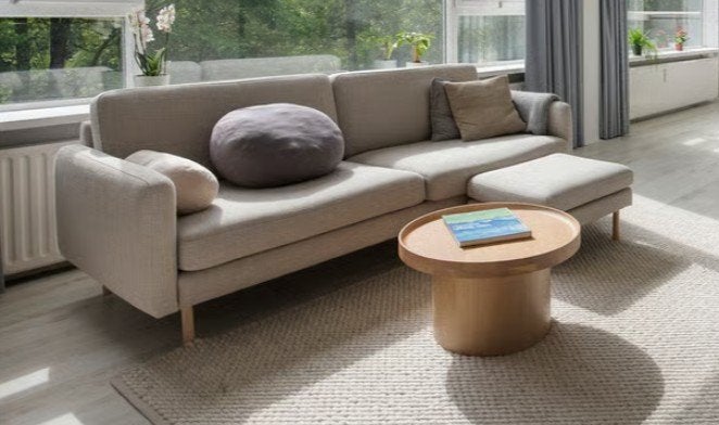 Bolia Scandinavia Remix 3-zitsbank + poef | Zeer nette staat, Ophalen, Scandinavisch design, Gebruikt, Driepersoons