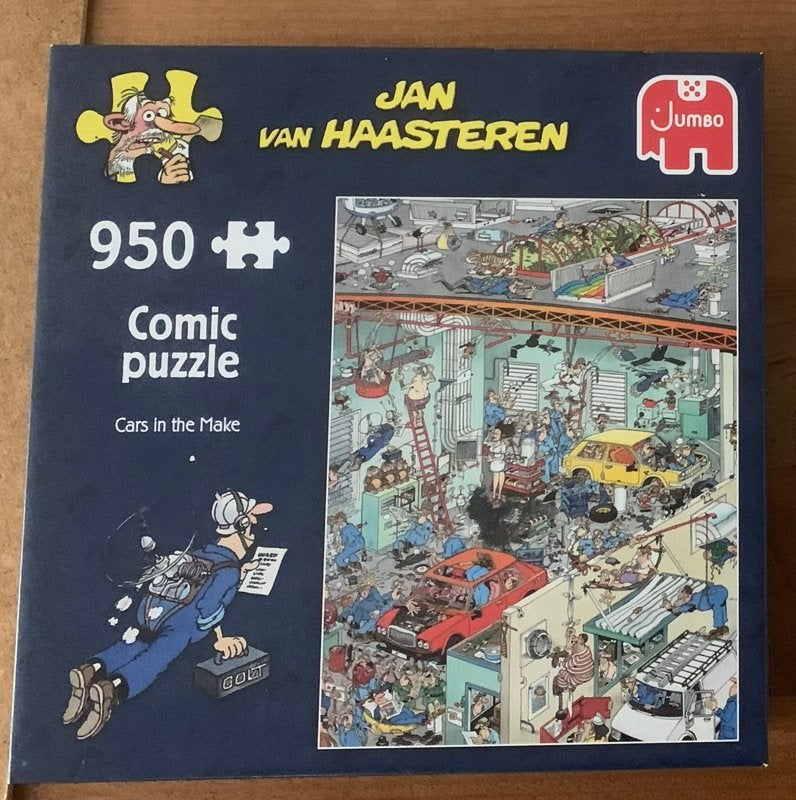 Jan van Haasteren Comic Puzzel - Cars in the Make (950 stukj, Ophalen of Verzenden, 500 t/m 1500 stukjes, Zo goed als nieuw, Legpuzzel