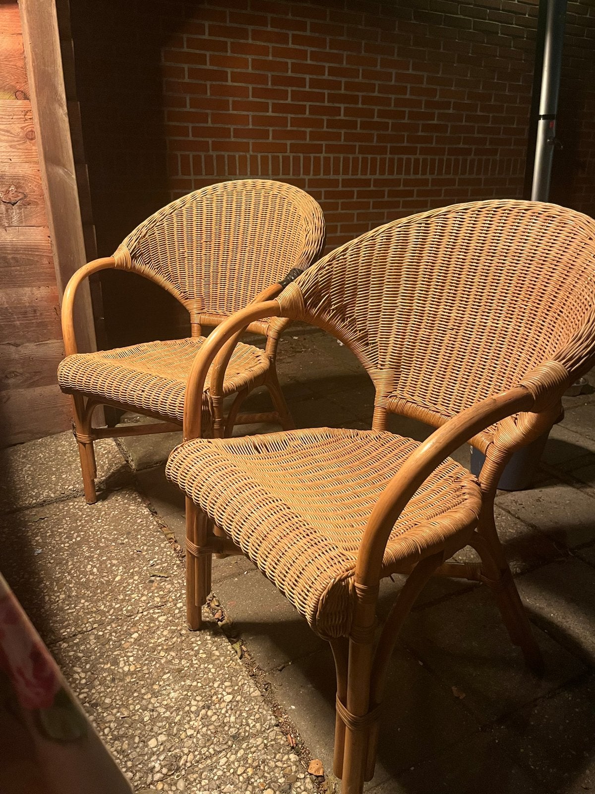 Gratis Set van 4 rotan stoelen -, Twee, Bruin, Riet of Rotan, Ophalen of Verzenden