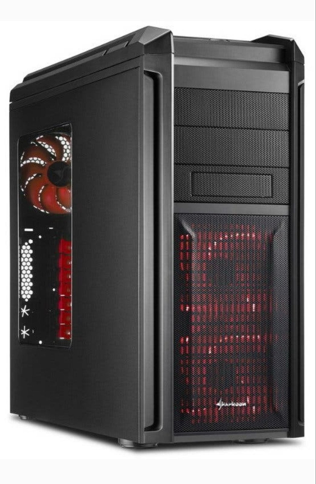 Sharkoon Tauron Red PC-kast met DVD-branders en SD-lezer, Computers en Software, Ophalen of Verzenden, Gebruikt