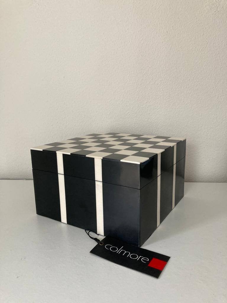 Diga Colmore Luxe decoratie box vierkant zwart/wit Nieuw!, Hout, Meerkleurig, Nieuw, Ophalen of Verzenden