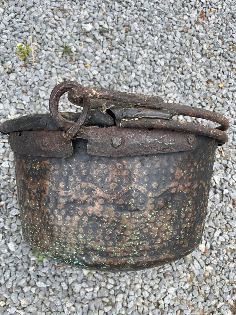 Antieke Koperen Ketel - Spaanse Herkomst (45x25cm), Ophalen, Koper