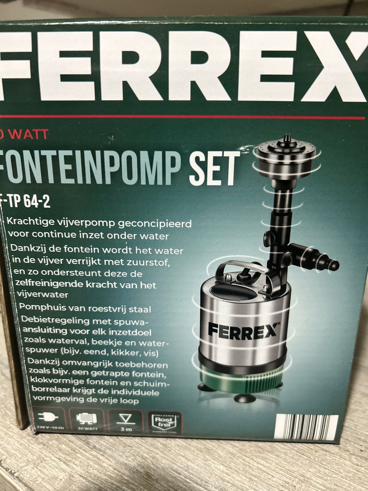 Ferrex Fonteinpomp Set F-TP 64-2 - Nieuw in doos, Tuin en Terras, Ophalen of Verzenden, Nieuw