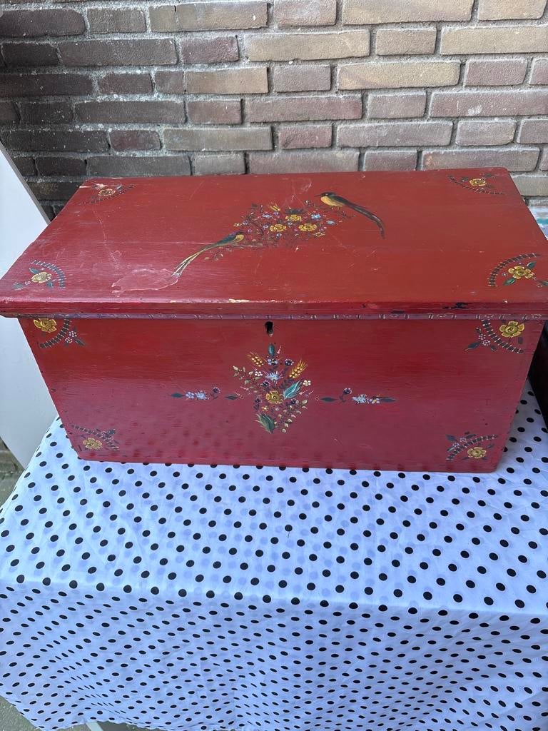 Antieke houten kist, Ophalen of Verzenden, Zo goed als nieuw, 50 tot 100 cm, Minder dan 50 cm