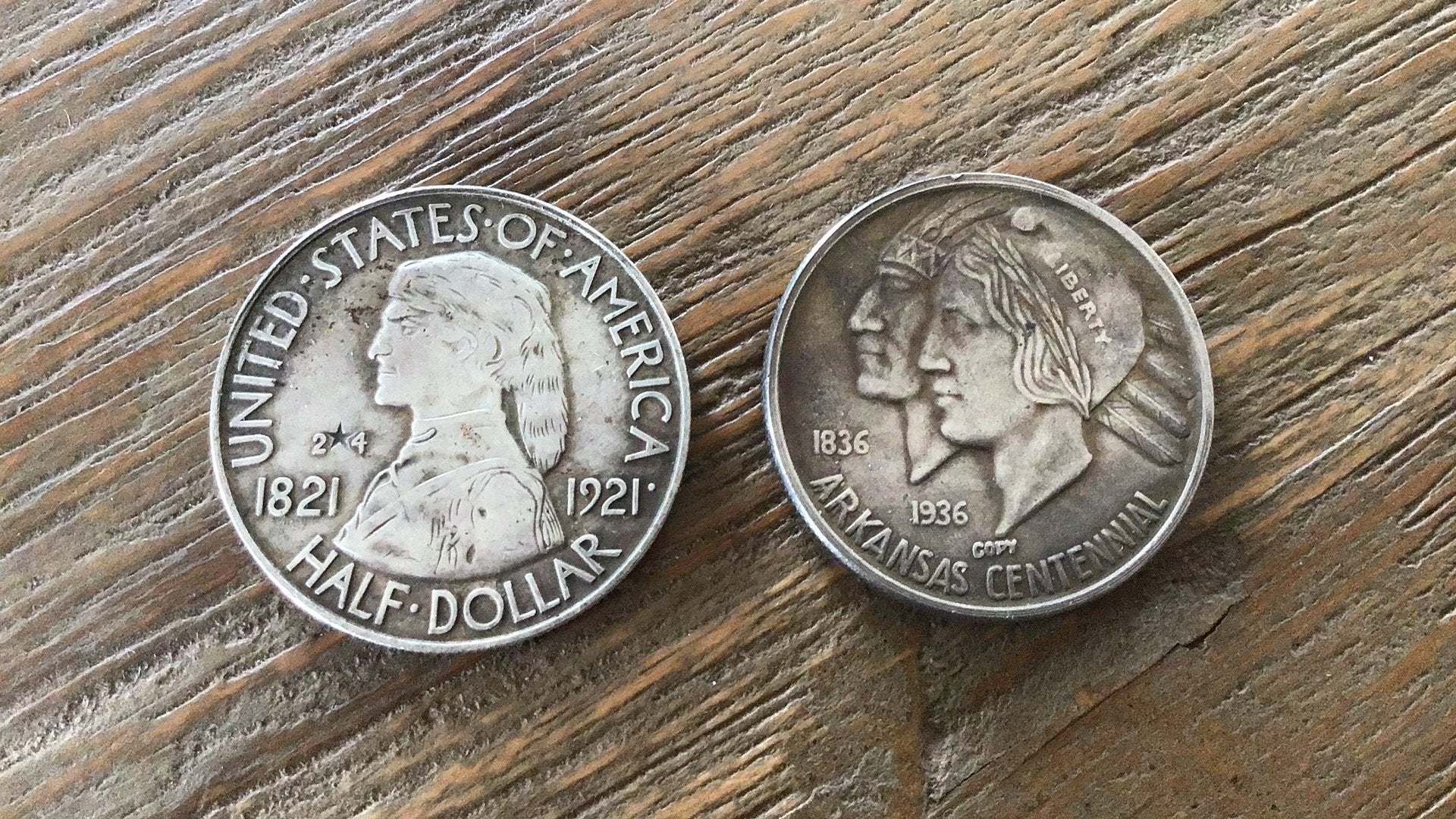 2 namaak halve dollars Amerika, Ophalen of Verzenden