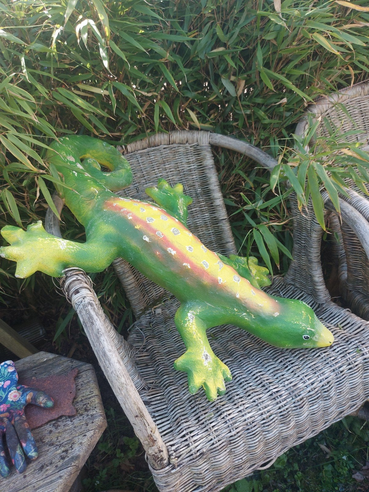 Grote vintage salamander reptiel van papier-mache, Antiek en Kunst, Curiosa en Brocante, Ophalen of Verzenden