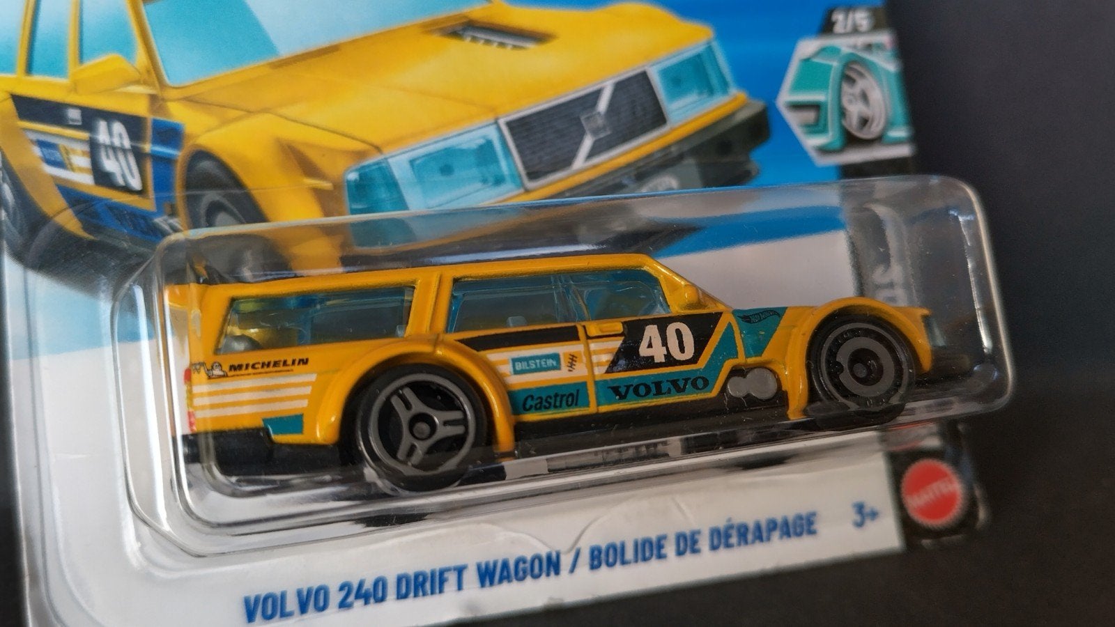 Volvo 240 Drift Wagon yellow 1:64 Hotwheels Pol, Auto, ., Nieuw, Ophalen of Verzenden