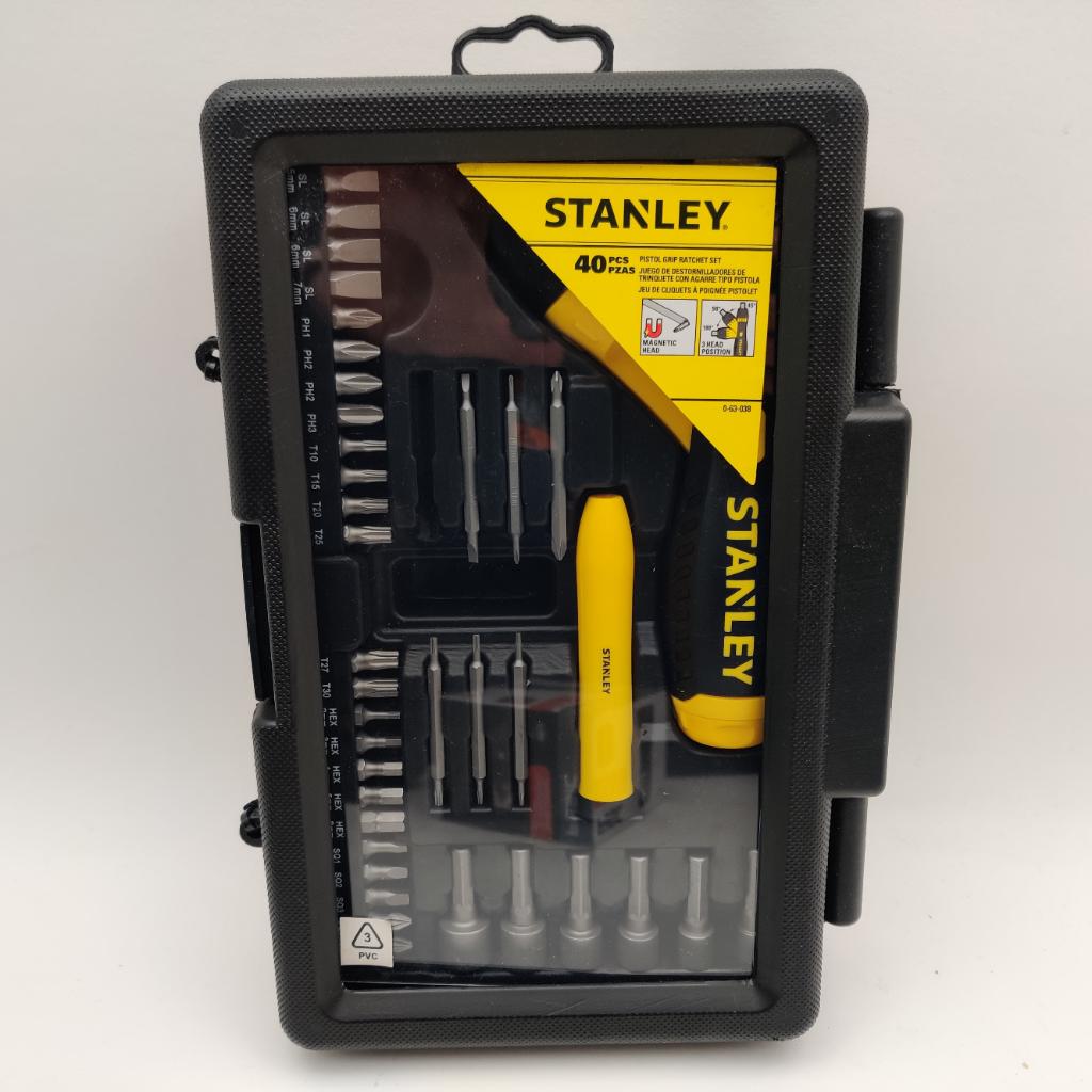 Stanley 40-Delige Pistoolgreep Ratel-Bit-Set NIEUW! €24.99, Stanley, Stanley, Nieuw, Ophalen of Verzenden