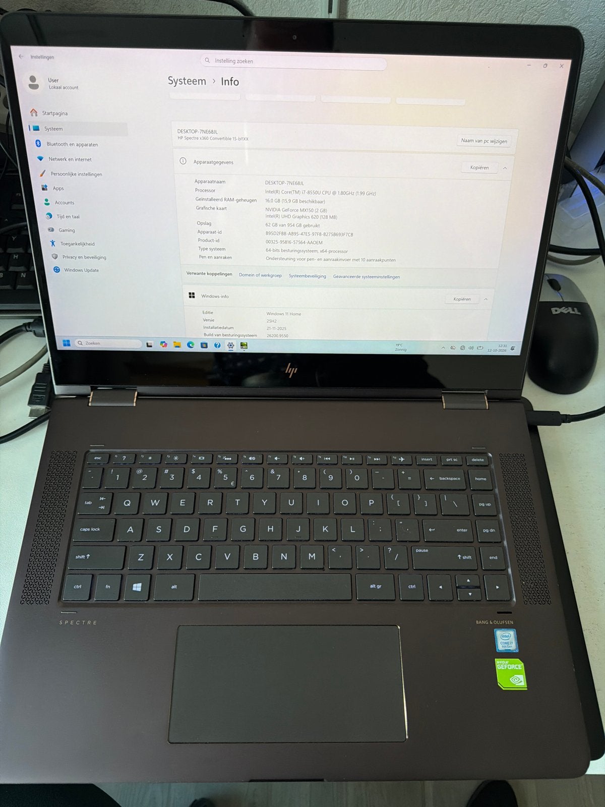 HP Spectre x360 15-ch0xx - i7-8550U, 16GB RAM, 1TB SSD, Hp, Gebruikt, 2 tot 3 Ghz, Intel® Core™ i7 