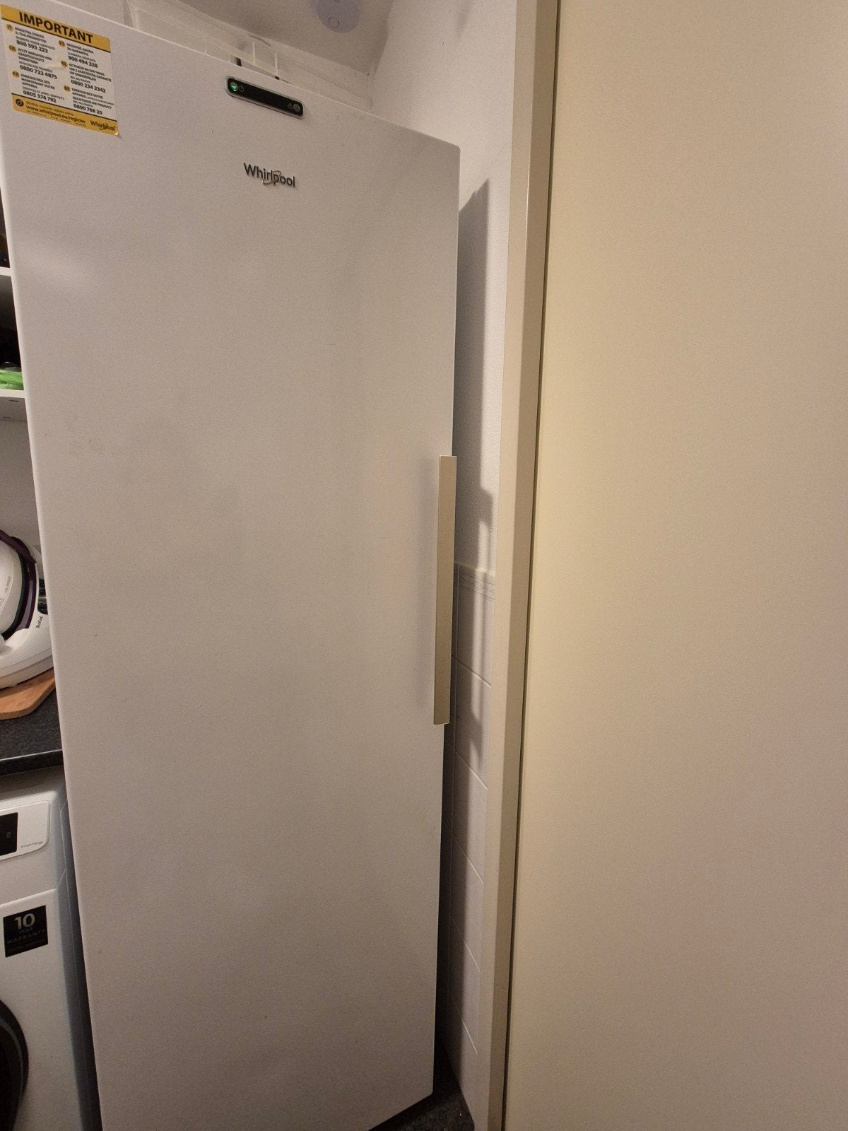 Whirlpool Vriezer, Witgoed en Apparatuur, Gebruikt, Minder dan 60 cm, 160 cm of meer, Vrijstaand