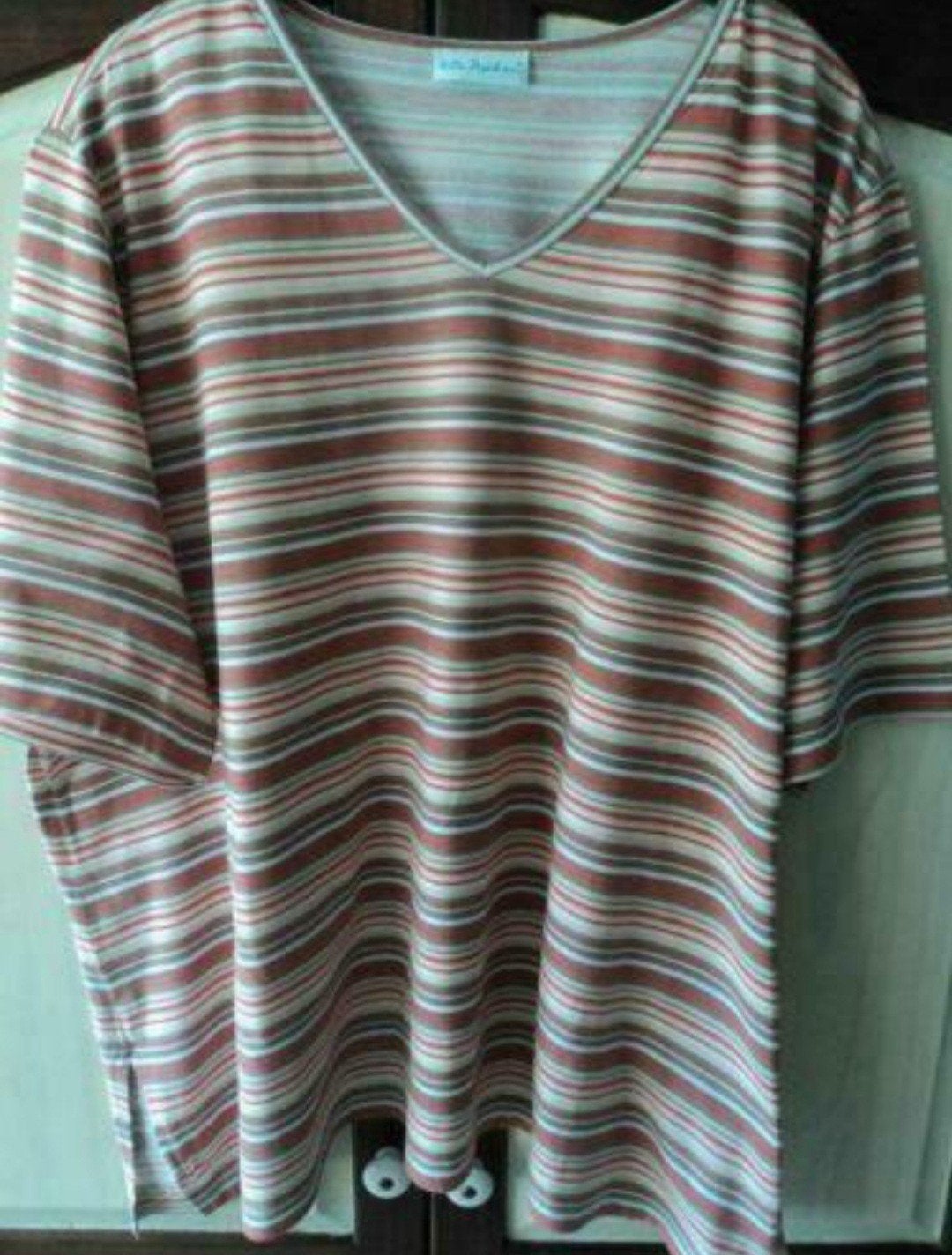 Mooi rood/bruin/wit gestreept t-shirt. Ulla Popken.Mt.54/56!, Verzenden, Ulla Popken, Zo goed als nieuw, Korte mouw