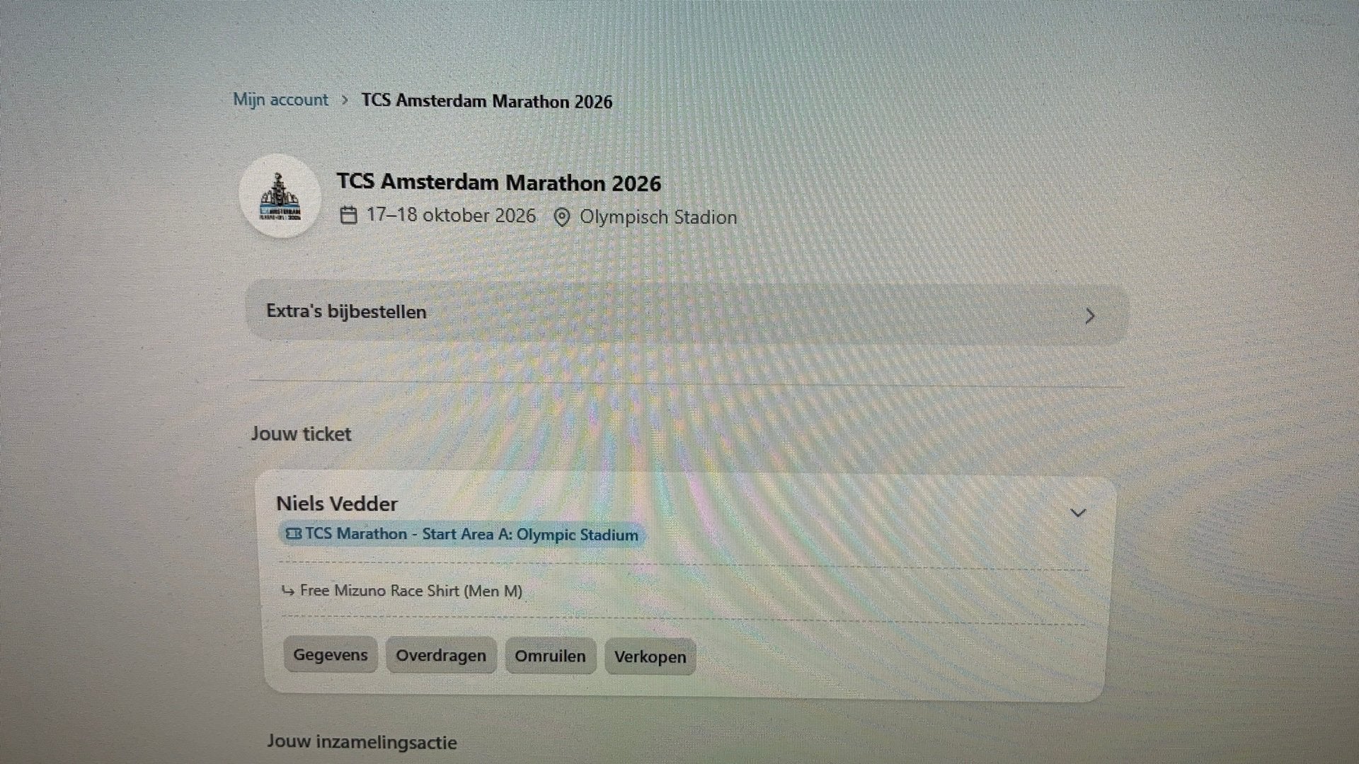 TCS Amsterdam Marathon 2026, startvak A, Eén persoon, Oktober